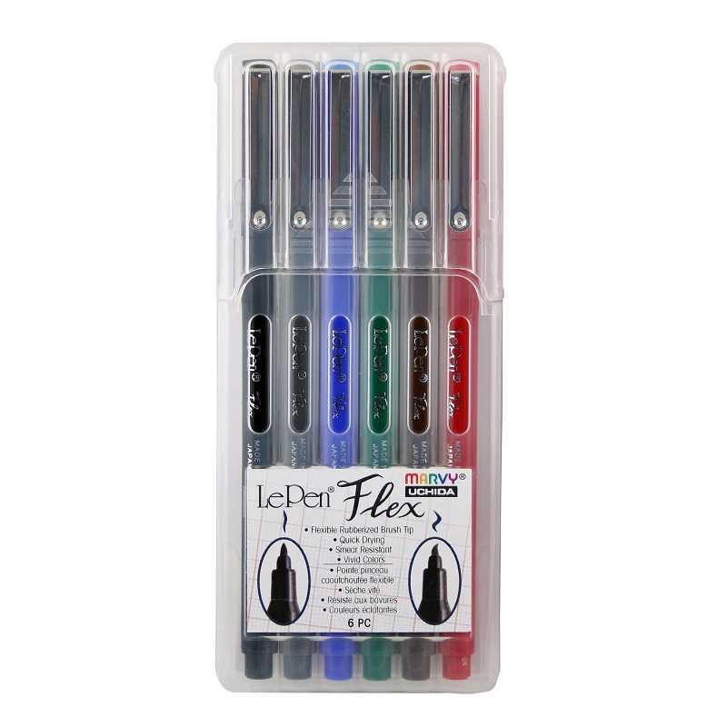 MARVY popisovač M4800 LePen Flex, 6ks základní