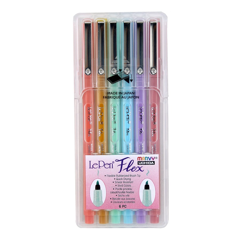 MARVY popisovač M4800 LePen Flex, 6ks pastelové
