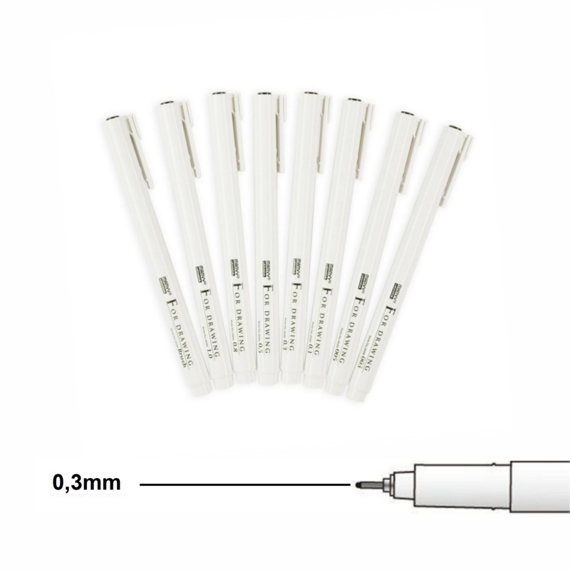 Liner MARVY 0,3mm For Drawing, černý