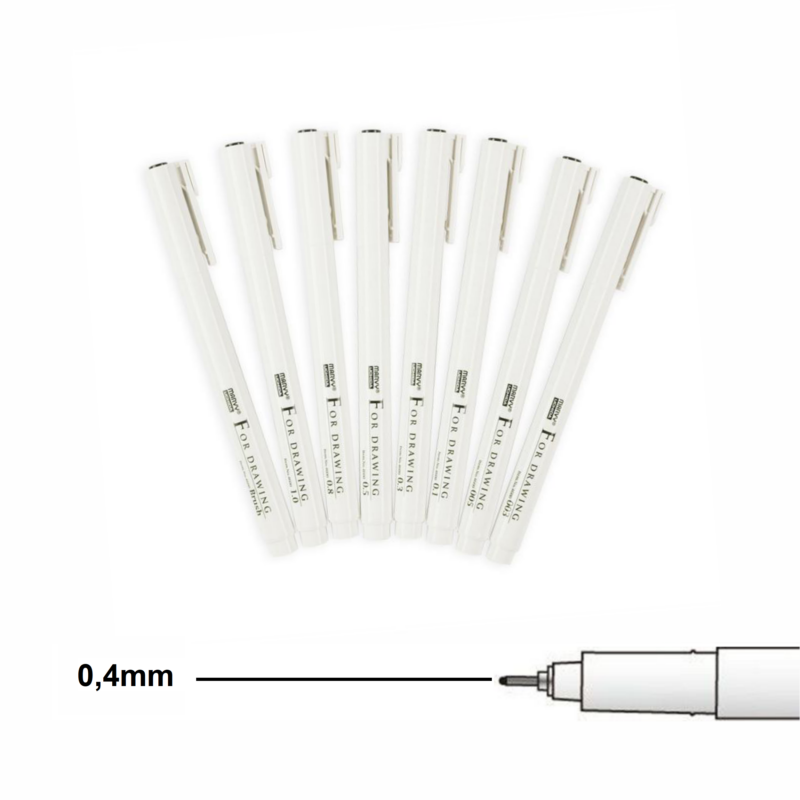 Liner MARVY 0,4mm For Drawing, černý