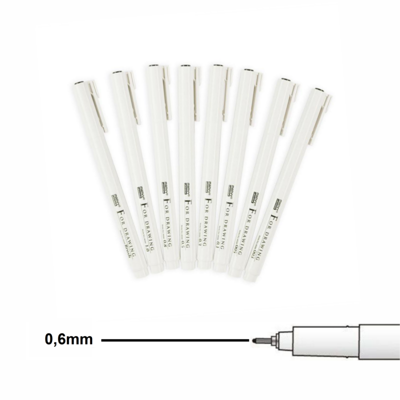 Liner MARVY 0,6mm For Drawing, černý
