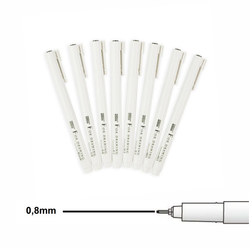Liner MARVY 0,8mm For Drawing, černý