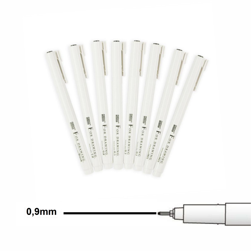 Liner MARVY 0,9mm For Drawing, černý