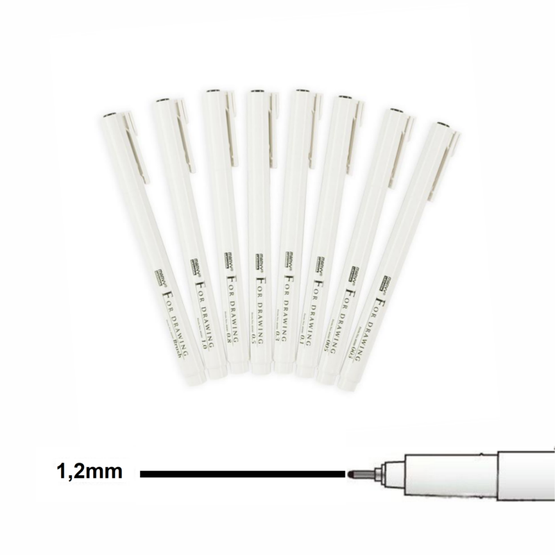Liner MARVY 1,2mm For Drawing, černý