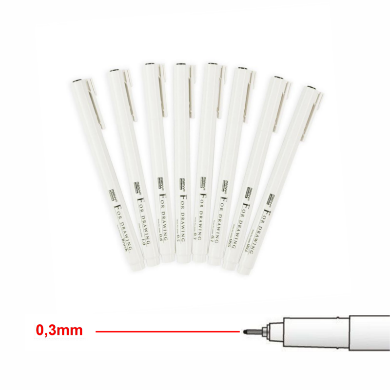Liner MARVY 0,3mm For Drawing, červený