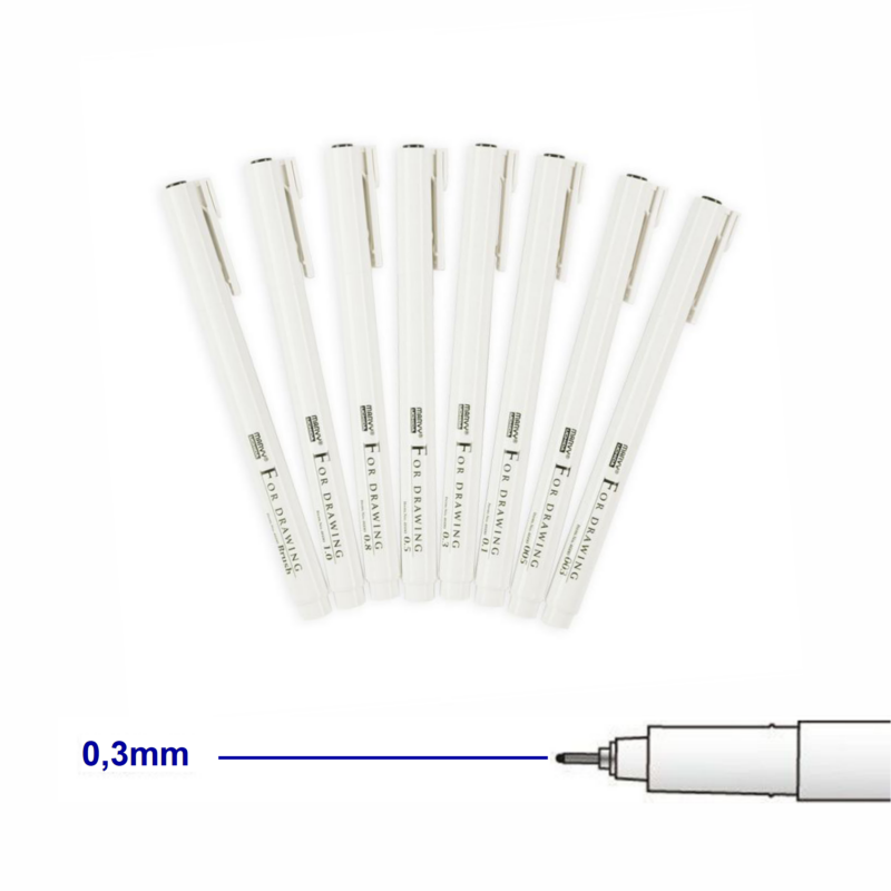 Liner MARVY 0,3mm For Drawing, modrý
