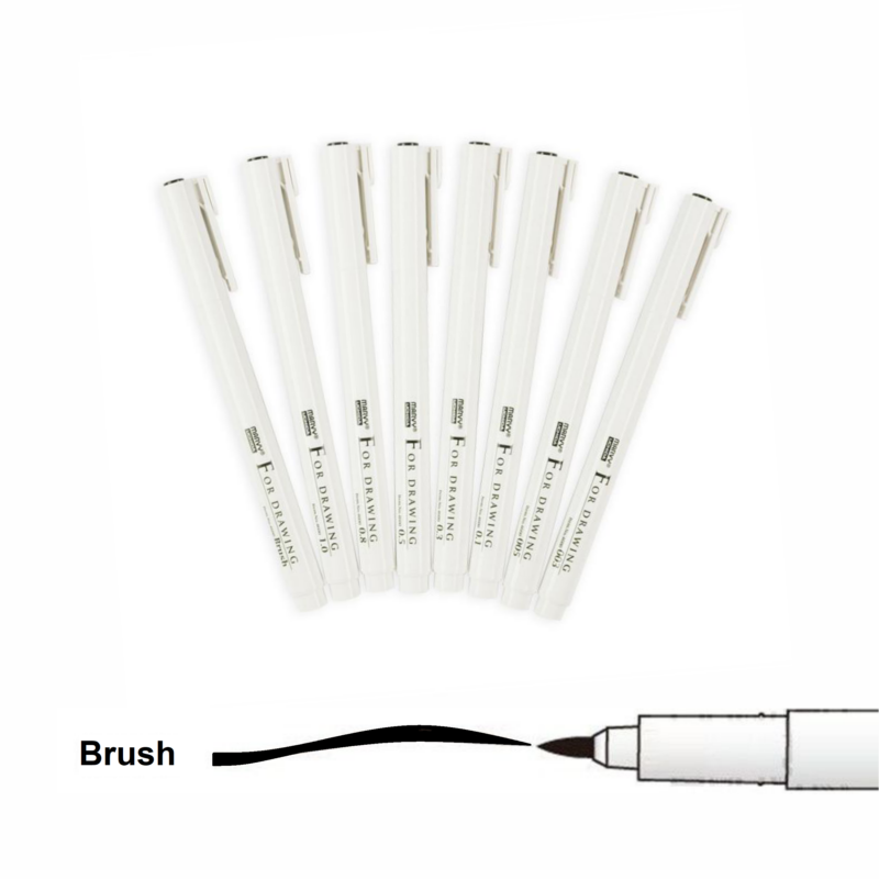 Liner MARVY BRUSH For Drawing, černý