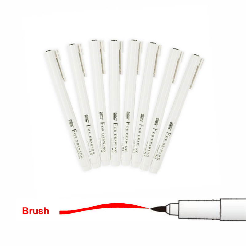 Liner MARVY BRUSH For Drawing, červený
