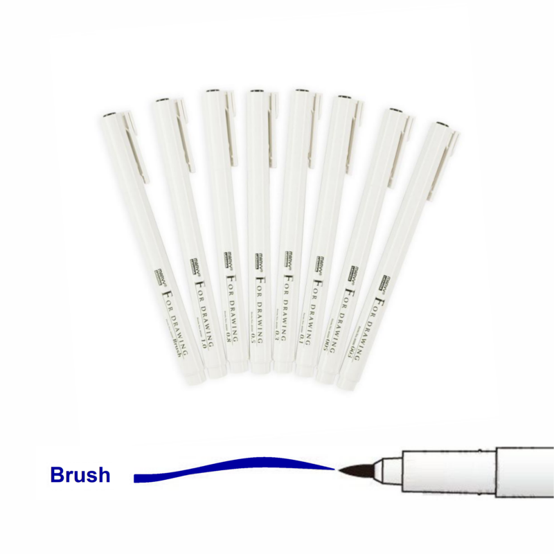 Liner MARVY BRUSH For Drawing, modrý