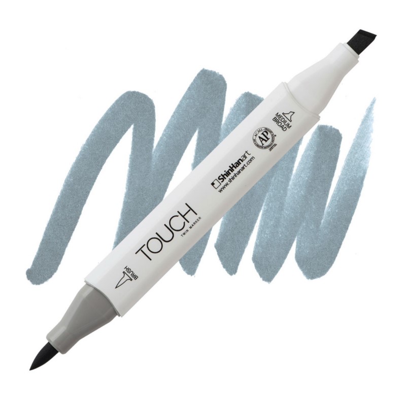 Lihová fixa TOUCH oboustranná Brush & Chisel, BG5 Blue grey