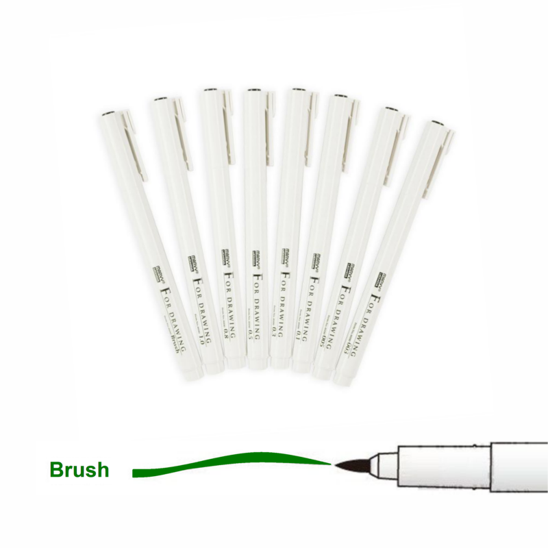 Liner MARVY BRUSH For Drawing, zelený