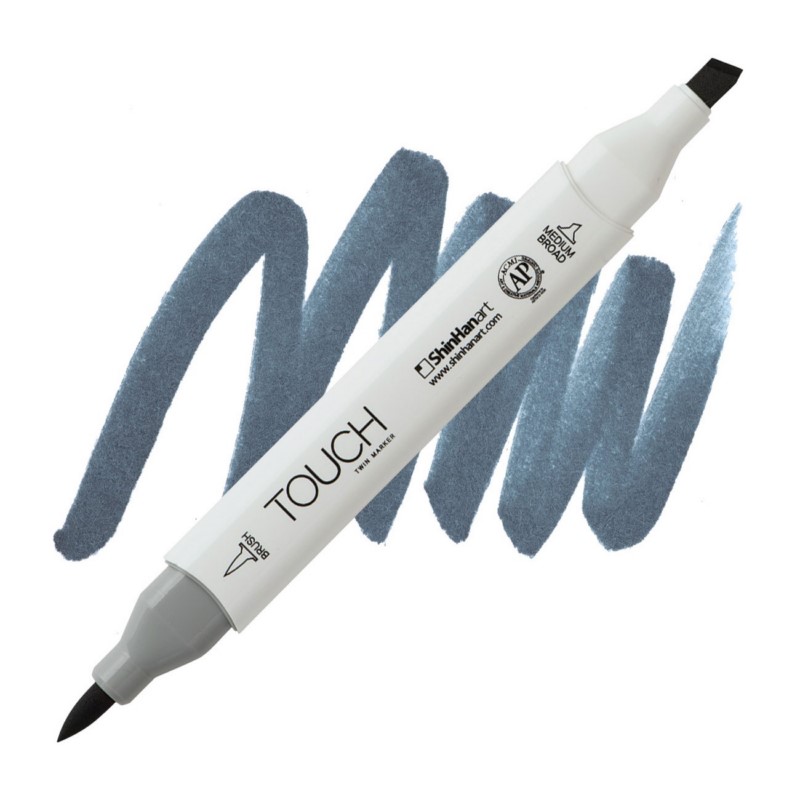 Lihová fixa TOUCH oboustranná Brush & Chisel, BG7 Blue grey