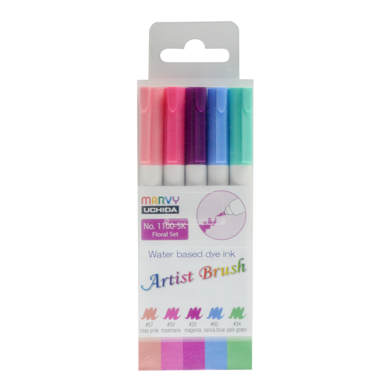 MARVY Artist Brush, sada 5ks Floral