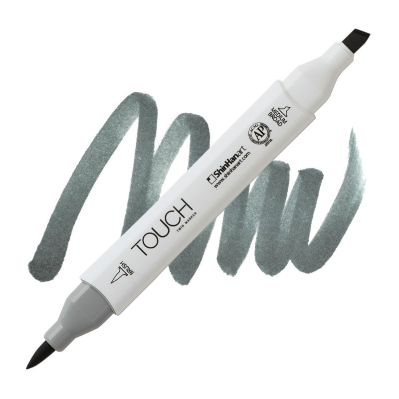 Lihová fixa TOUCH oboustranná Brush & Chisel, GG7 Green grey