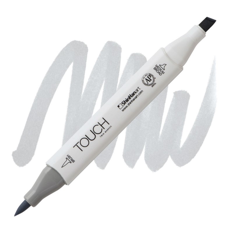 Lihová fixa TOUCH oboustranná Brush & Chisel, CG1 Cool grey