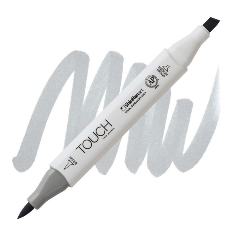 Lihová fixa TOUCH oboustranná Brush & Chisel, CG2 Cool grey