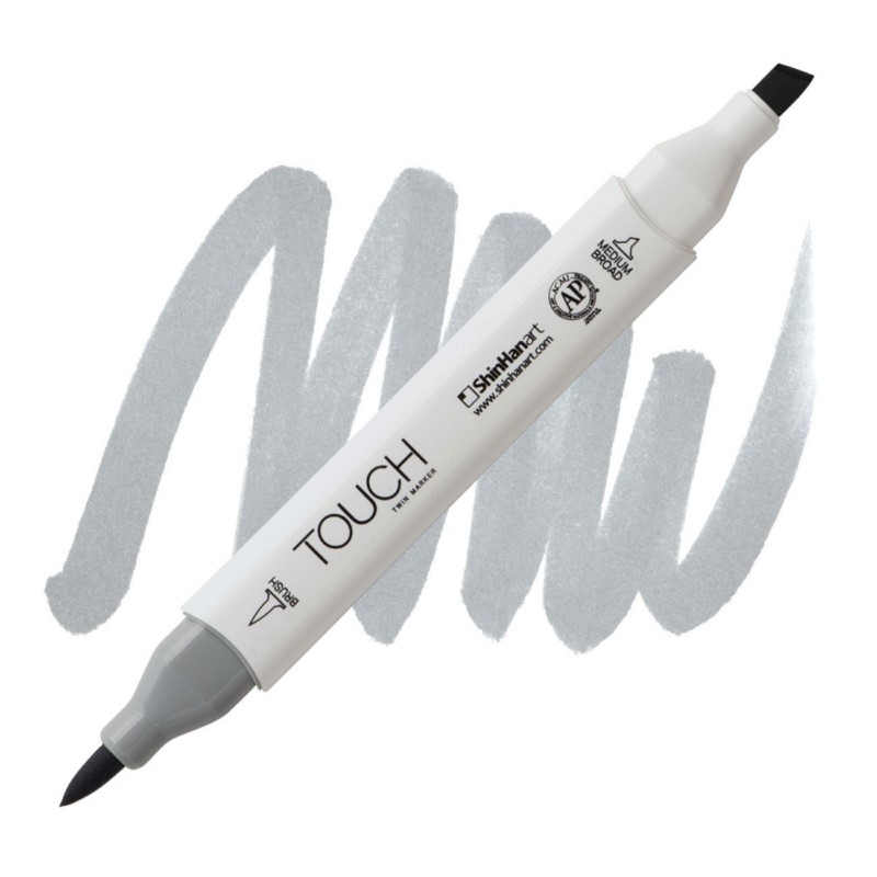Lihová fixa TOUCH oboustranná Brush & Chisel, CG3 Cool grey