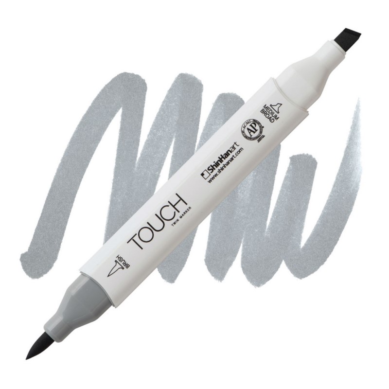 Lihová fixa TOUCH oboustranná Brush & Chisel, CG4 Cool grey