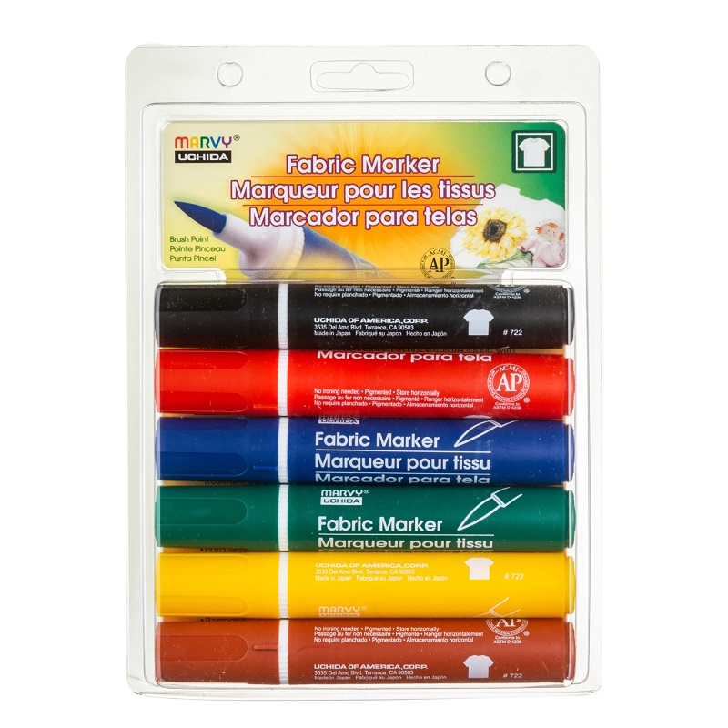 MARVY na textil M722, sada 6ks BIG BRUSH