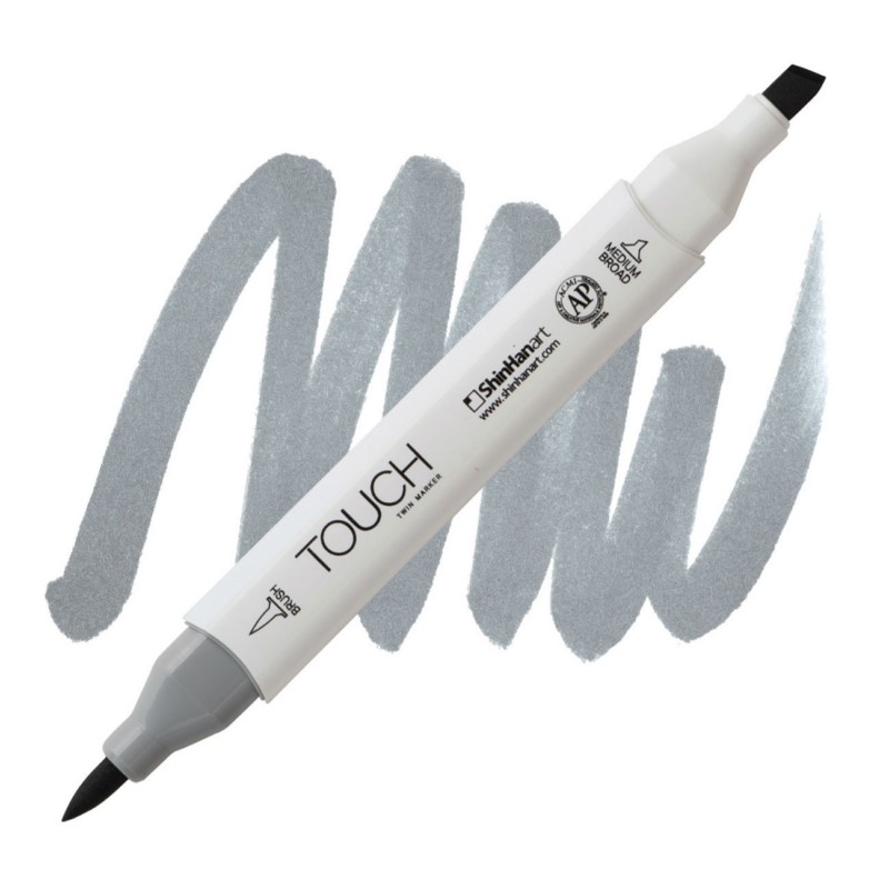 Lihová fixa TOUCH oboustranná Brush & Chisel, CG5 Cool grey