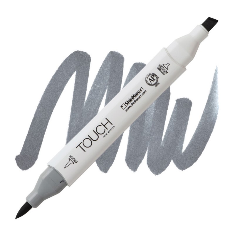 Lihová fixa TOUCH oboustranná Brush & Chisel, CG6 Cool grey