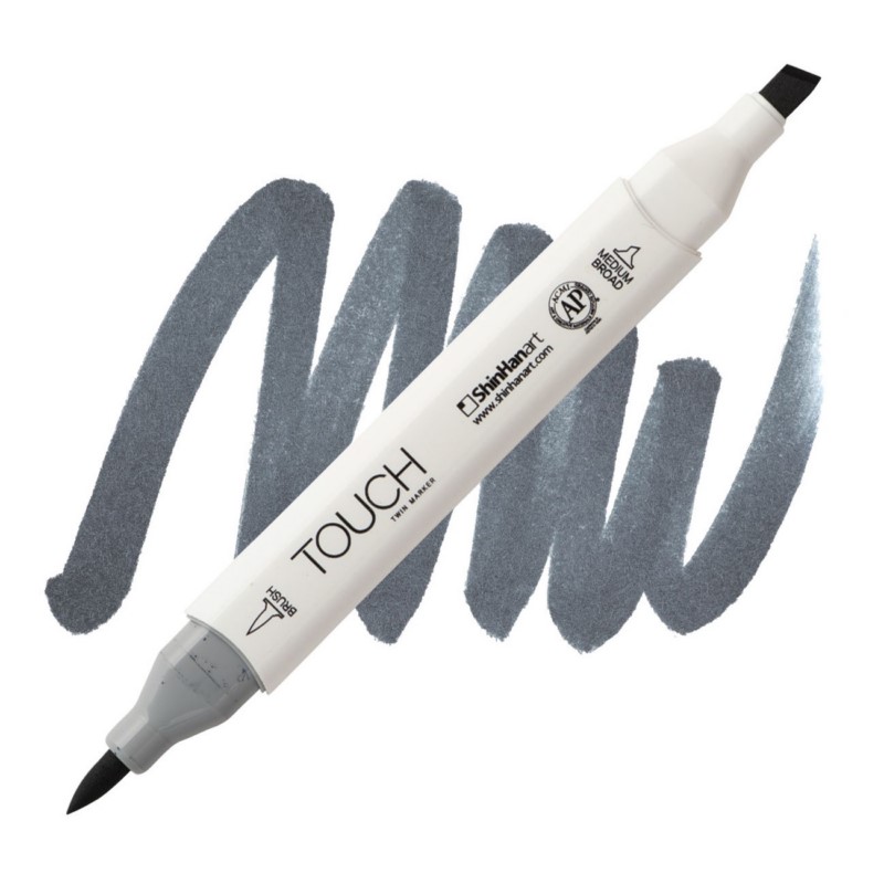 Lihová fixa TOUCH oboustranná Brush & Chisel, CG7 Cool grey