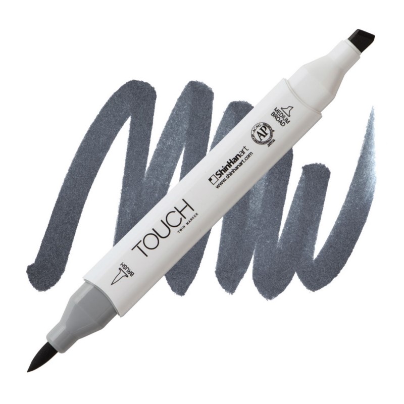 Lihová fixa TOUCH oboustranná Brush & Chisel, CG8 Cool grey