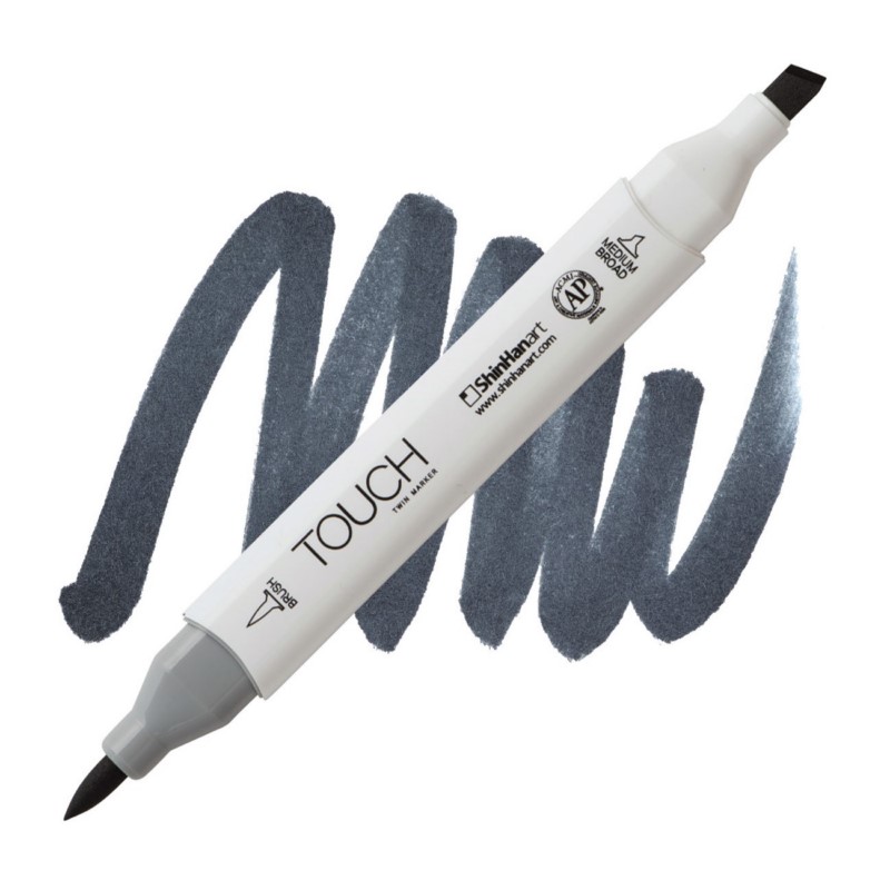 Lihová fixa TOUCH oboustranná Brush & Chisel, CG9 Cool grey