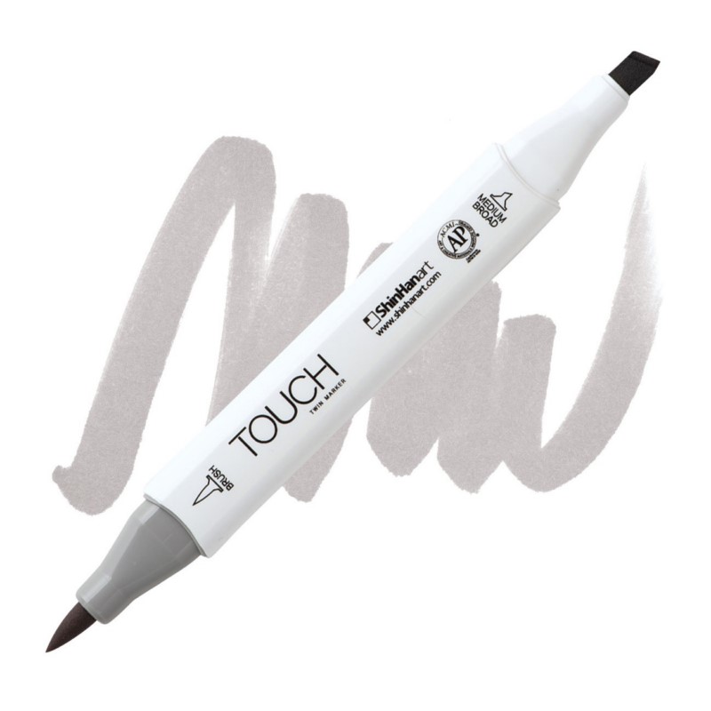 Lihová fixa TOUCH oboustranná Brush & Chisel, WG2 Warm grey