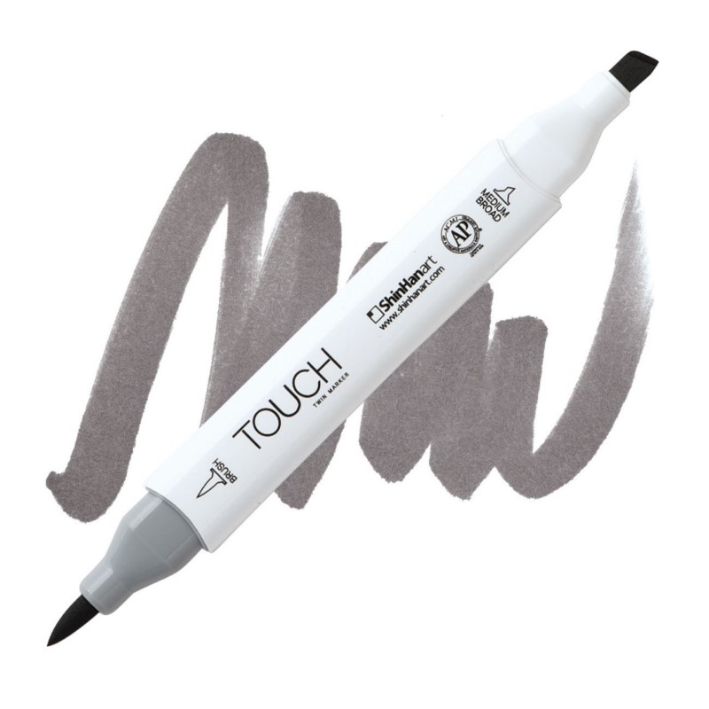 Lihová fixa TOUCH oboustranná Brush & Chisel, WG6 Warm grey