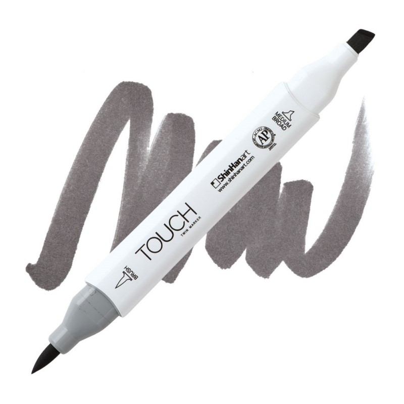 Lihová fixa TOUCH oboustranná Brush & Chisel, WG7 Warm grey