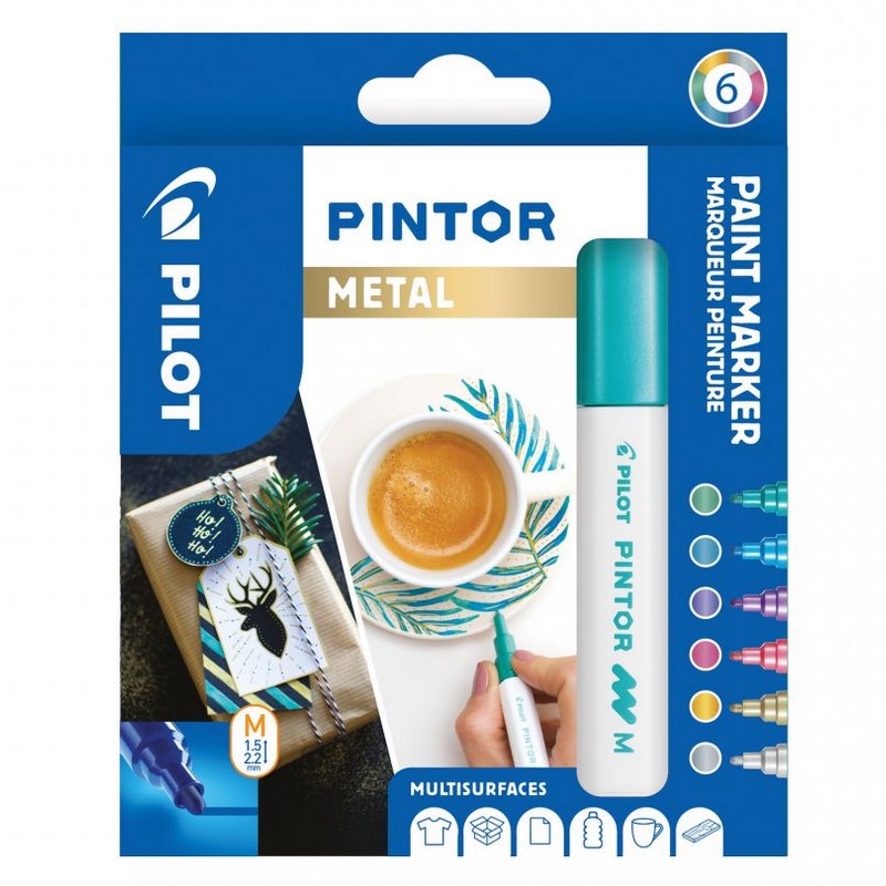PILOT Pintor akrylová sada 6ks M, Metal