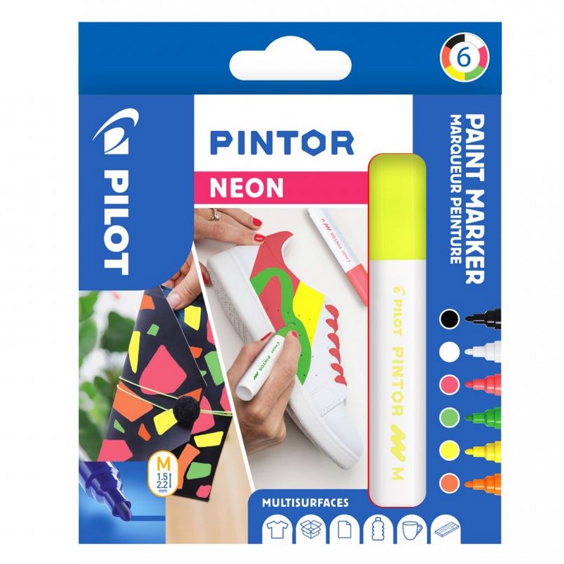 PILOT Pintor akrylová sada 6ks M, Neon
