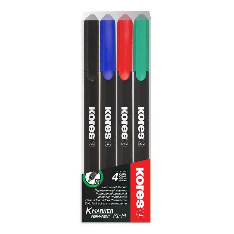 KORES permanentní K-Marker tenký, 4ks