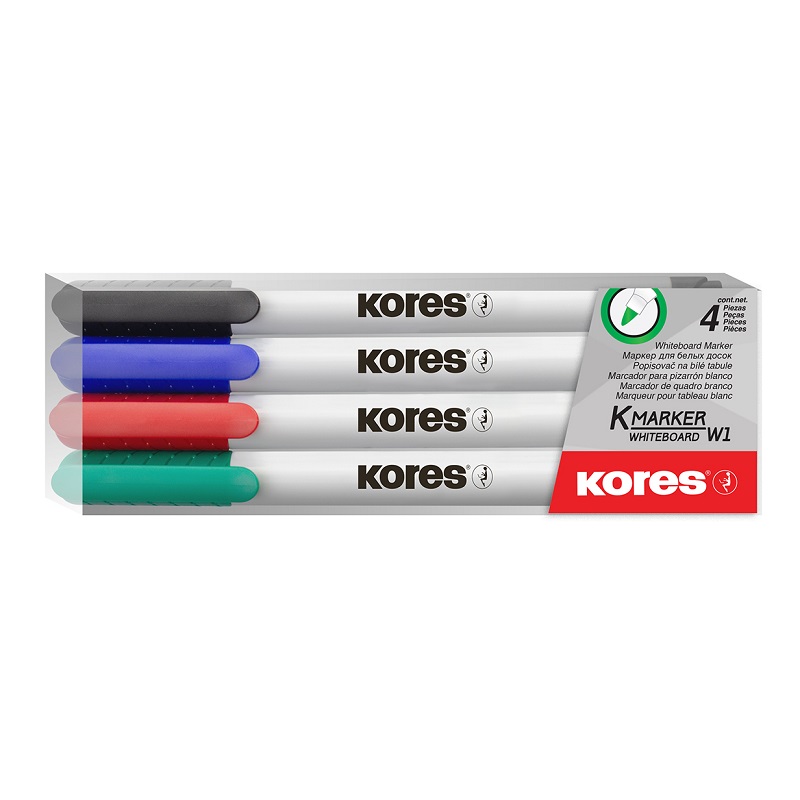KORES popisovač na bílé tabule K-Marker tenký, 4ks