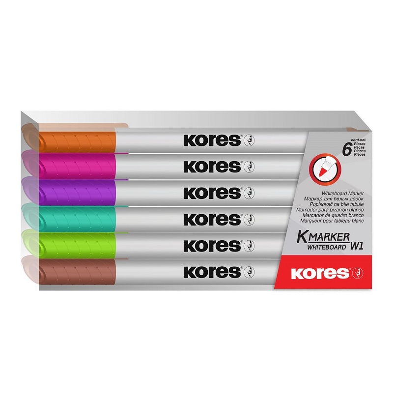 KORES popisovač na bílé tabule K-Marker tenký, 6ks