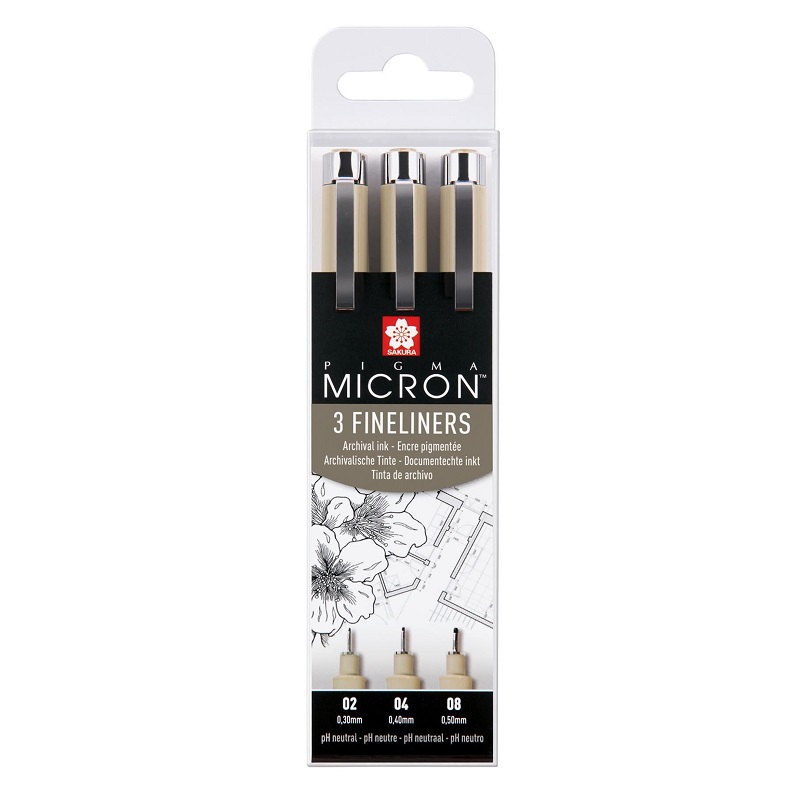 Sakura PIGMA MICRON, set 3ks