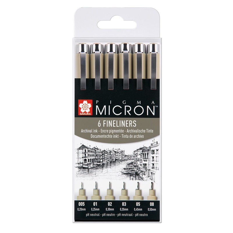 Sakura PIGMA MICRON, set 6ks