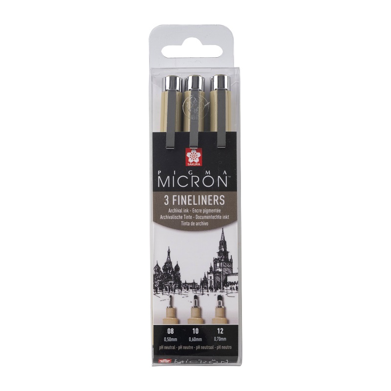Sakura PIGMA MICRON, set 3ks LARGE