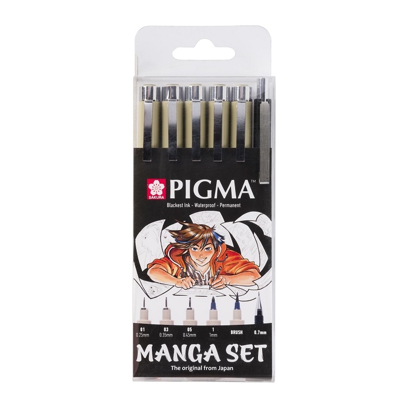 Sakura PIGMA MICRON, set 6ks MANGA