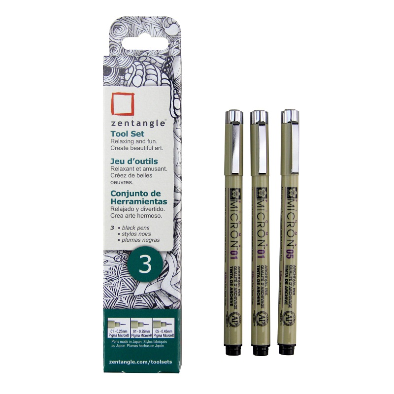 Sakura PIGMA MICRON Zentangle, set 3ks