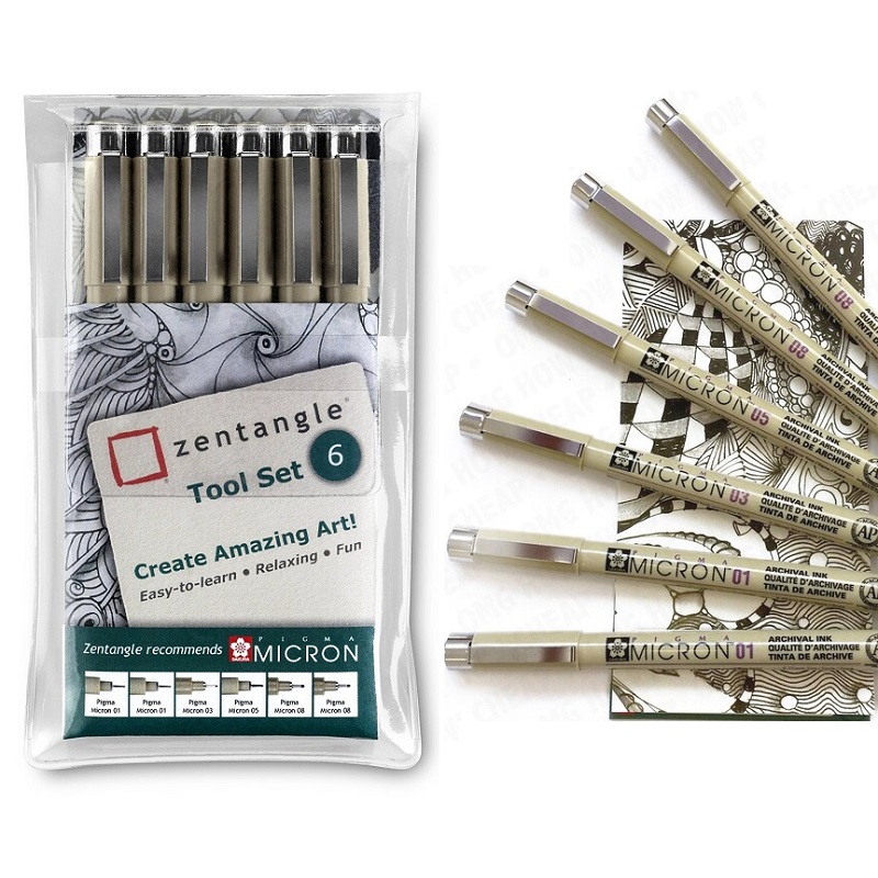 Sakura PIGMA MICRON Zentangle, set 6ks