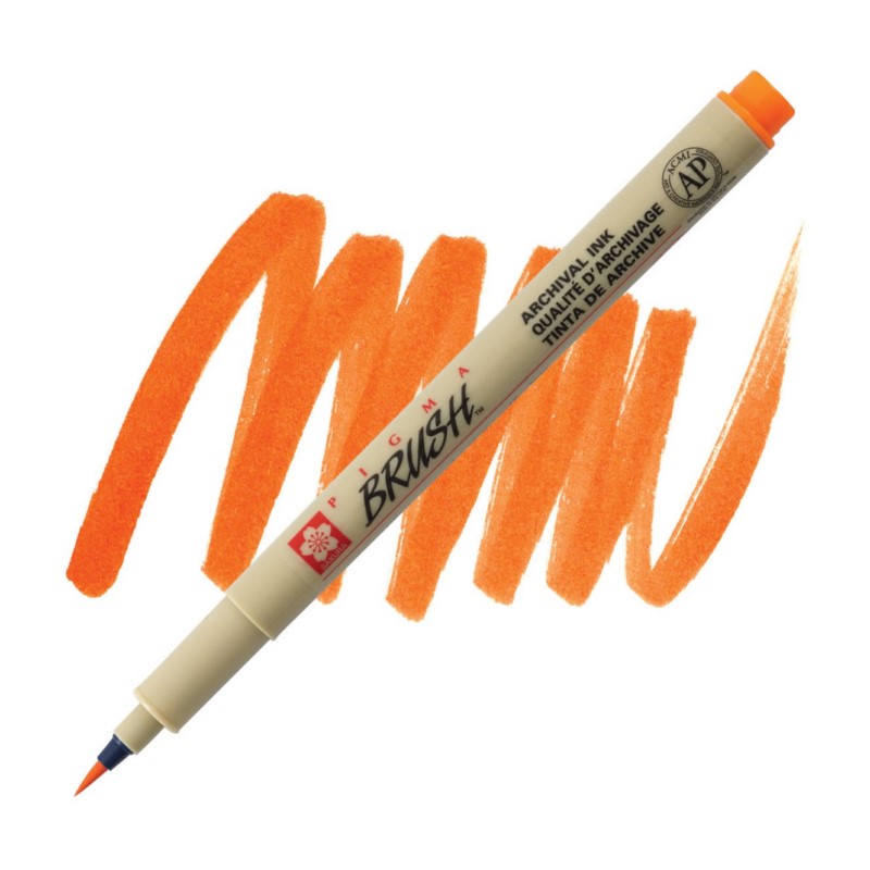 Sakura PIGMA MICRON BRUSH, oranžová