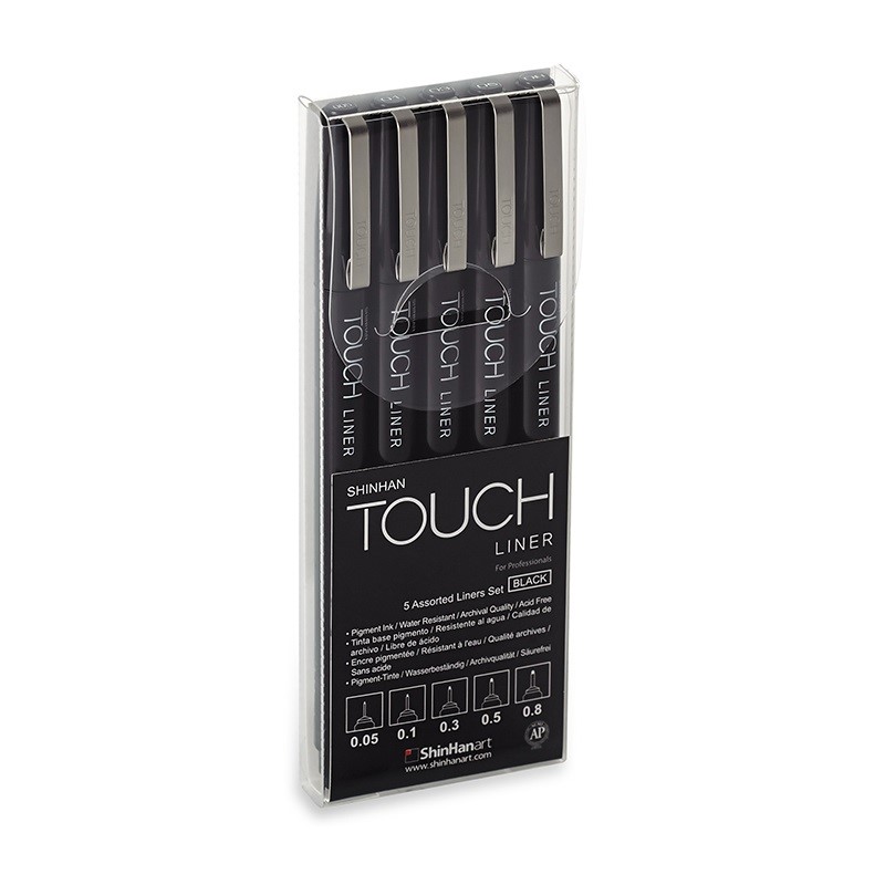 Technické linery TOUCH 5ks černé