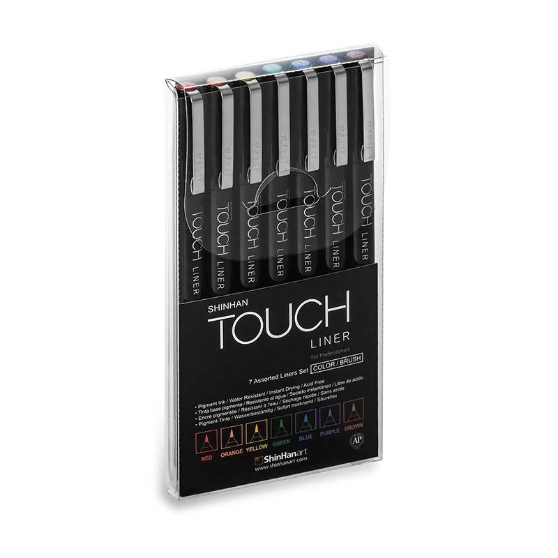 Technické linery TOUCH 7ks barevné štětcové