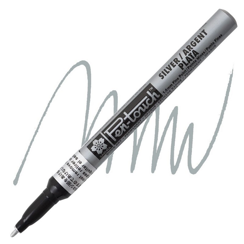 Laková fixa SAKURA Pen Touch 1mm, stříbrná