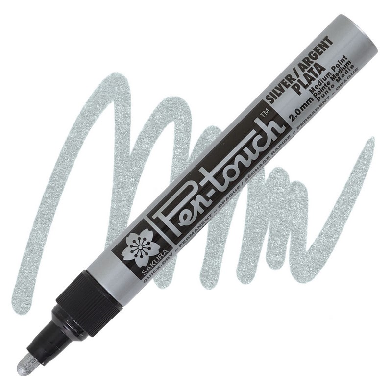 Laková fixa SAKURA Pen Touch 2mm, stříbrná