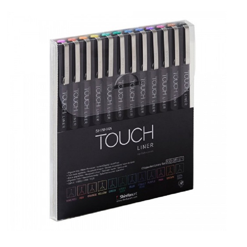 Technické linery TOUCH 12ks barevné 0,1mm