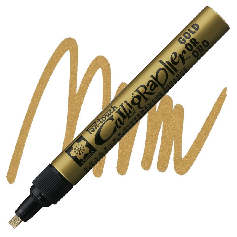 Laková fixa SAKURA Pen Touch CALLIGRAPHER 5mm, zlatá