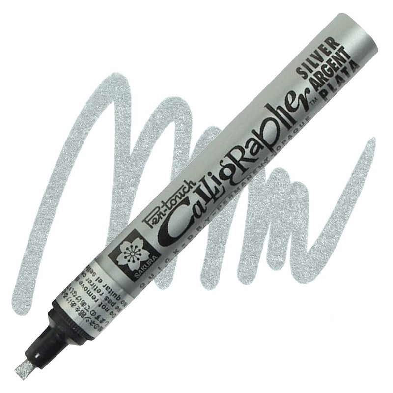 Laková fixa SAKURA Pen Touch CALLIGRAPHER 5mm, stříbrná